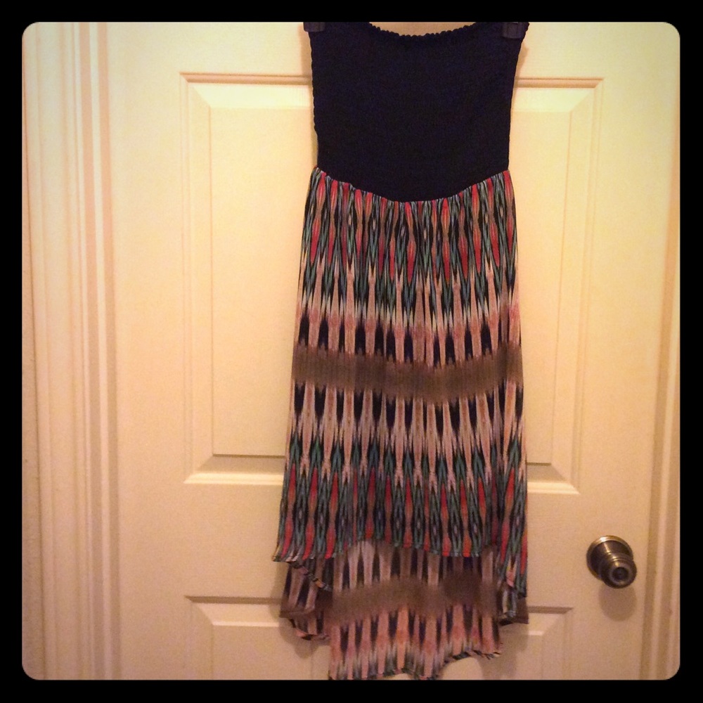 Maurice’s XS tube top striped asymmetrical skirt